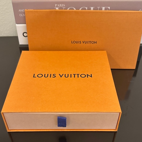 NWOT Authentic Louis Vuitton Vibrant Orange Gift Box with Blue Tab